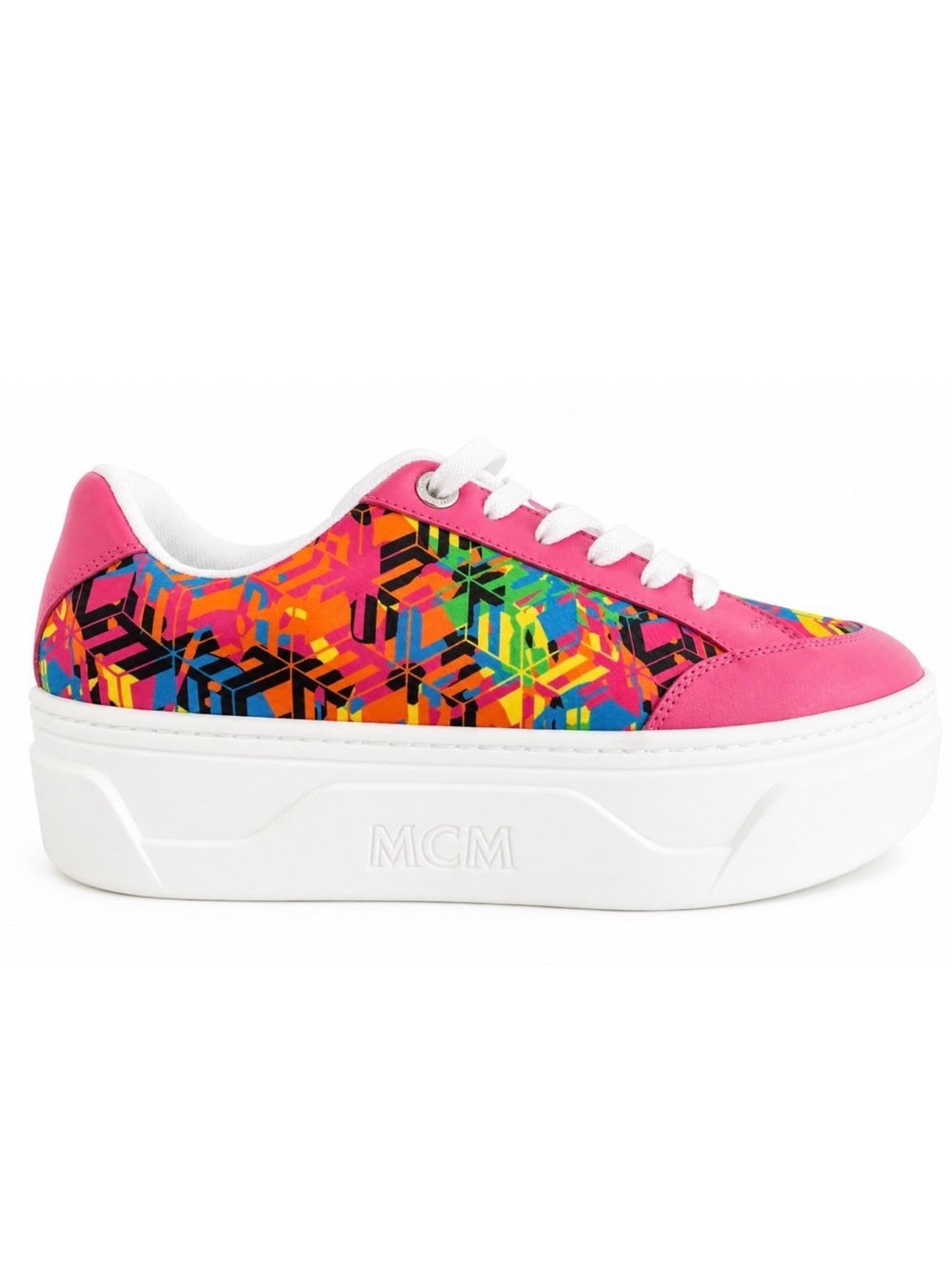 MCM Pink Multi-Color Platform Sneakers